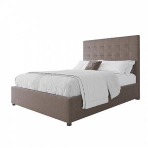 Teenage bed with a soft backrest 140x200 cm beige Royal Black
