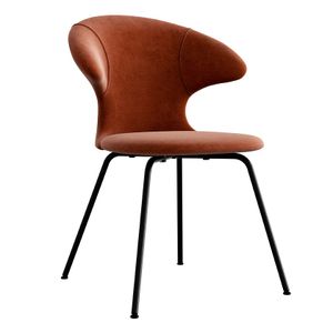Time Flies chair, legs black, upholstery velour/ polyester brown