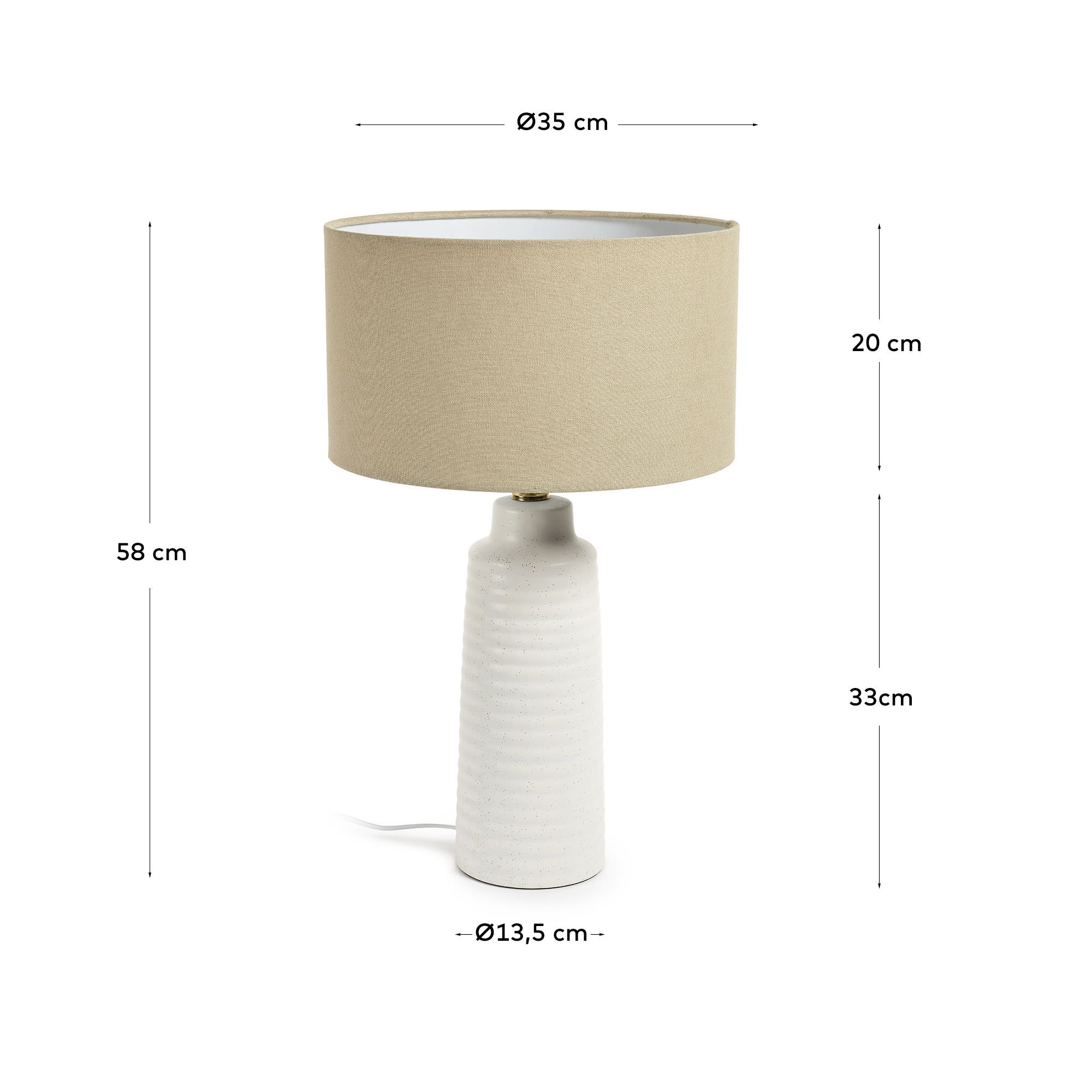 Mijal Керамическая настольная лампа с белой отделкой Mijal