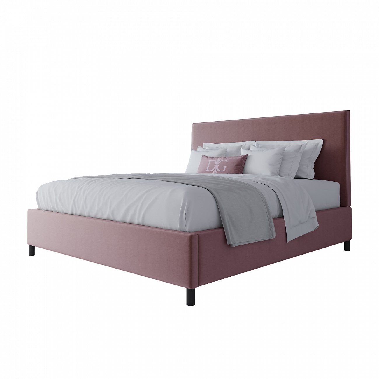 Кровать двуспальная 180х200 розовая Novac Platform