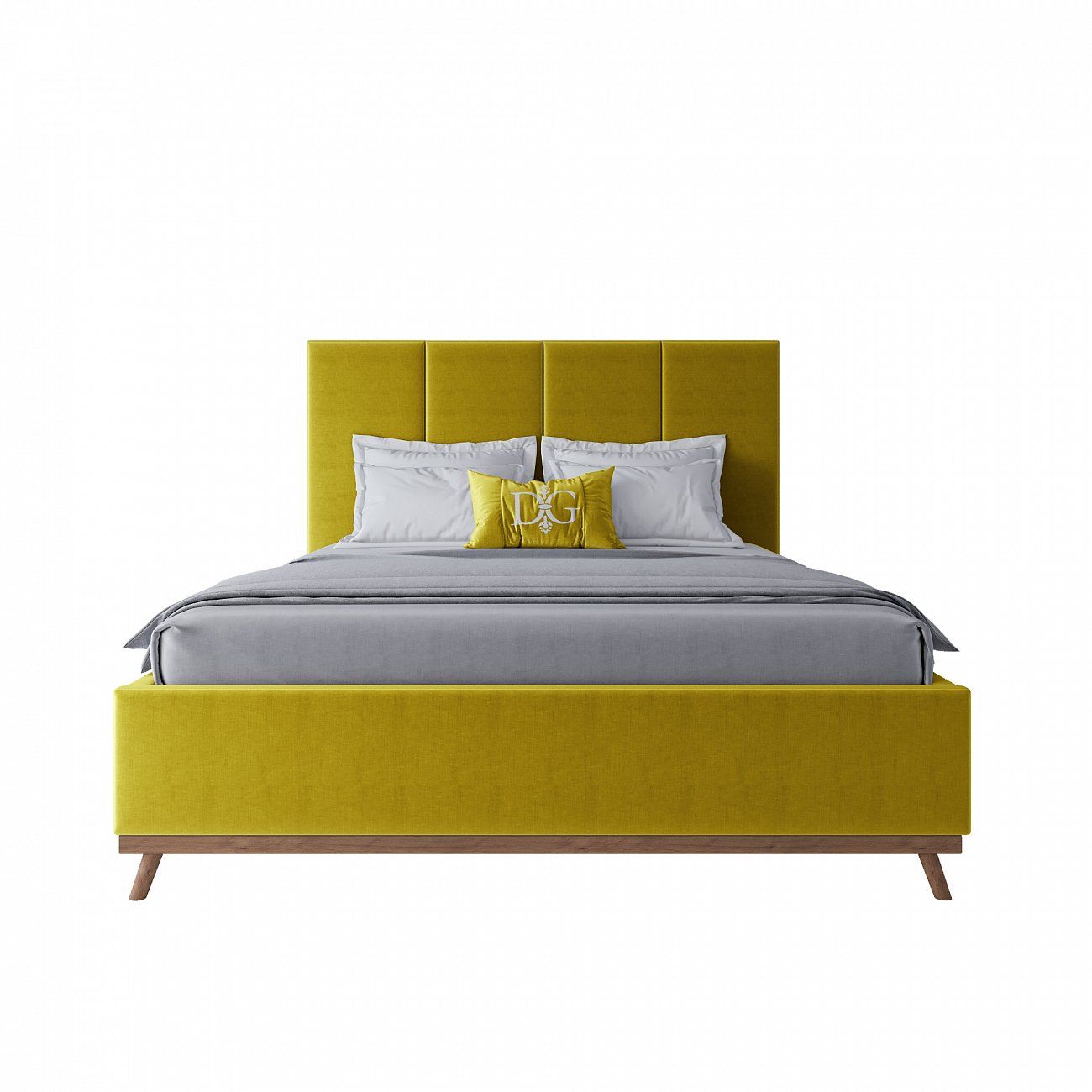 Кровать двуспальная 180х200 желтая Carter Gold