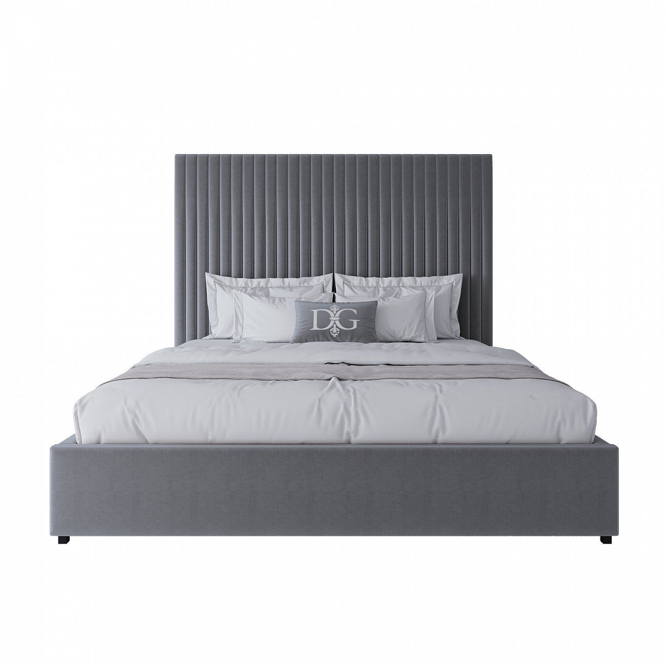 Mora double bed 180x200 grey