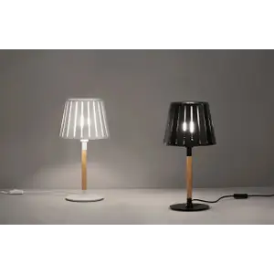 Лампа настольная Mix black+wood 29971