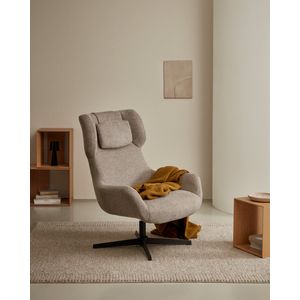 Zalina Вращающееся кресло с подлокотниками из светло-коричневой синели Zalina