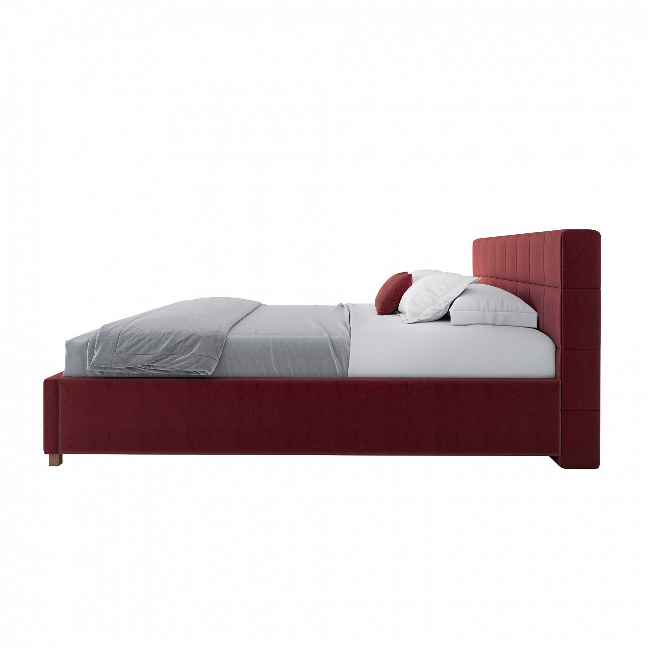 Double bed with upholstered headboard 180x200 cm red Wales