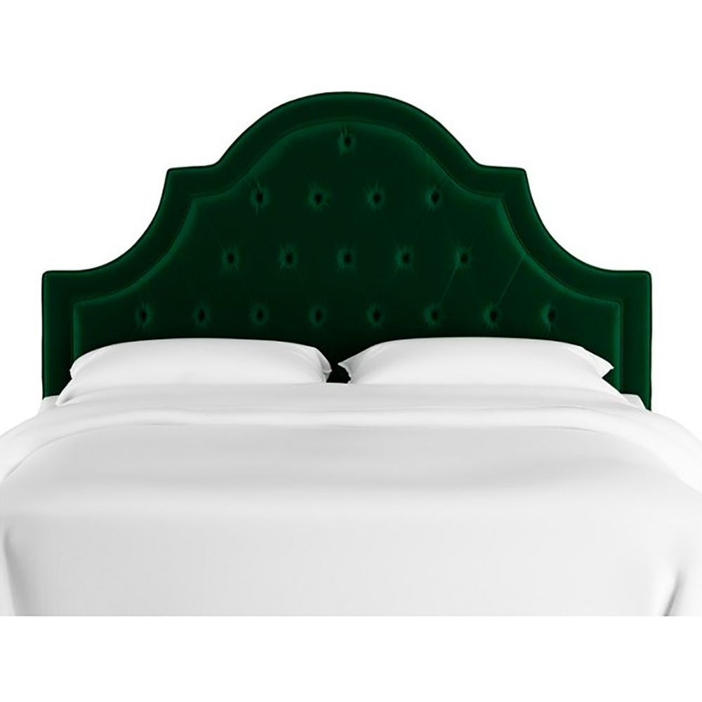 Кровать двуспальная 180х200 зеленая с каретной стяжкой Harvey Tufted Emerald Velvet