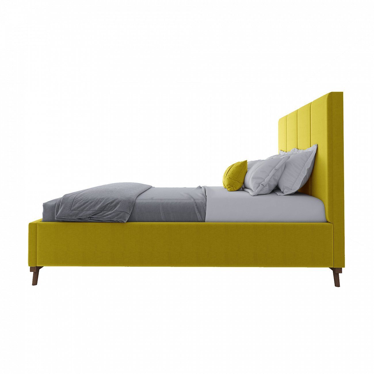 Double bed 160x200 cm yellow Carter Gold