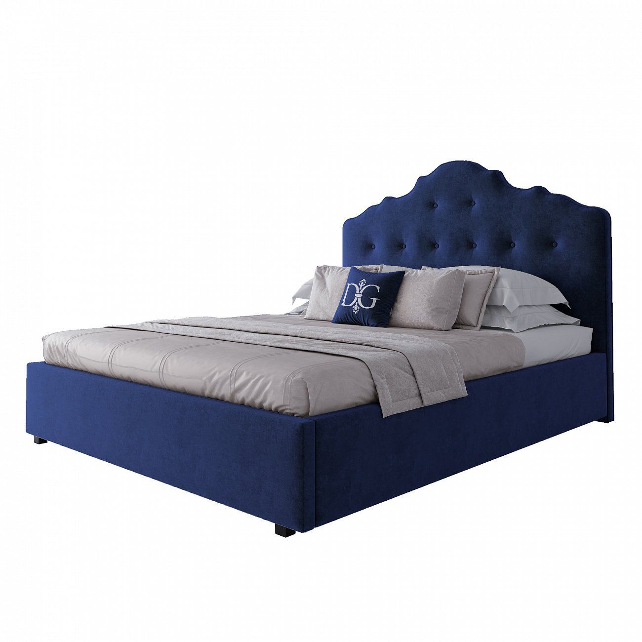 Double bed 160x200 cm blue Palace
