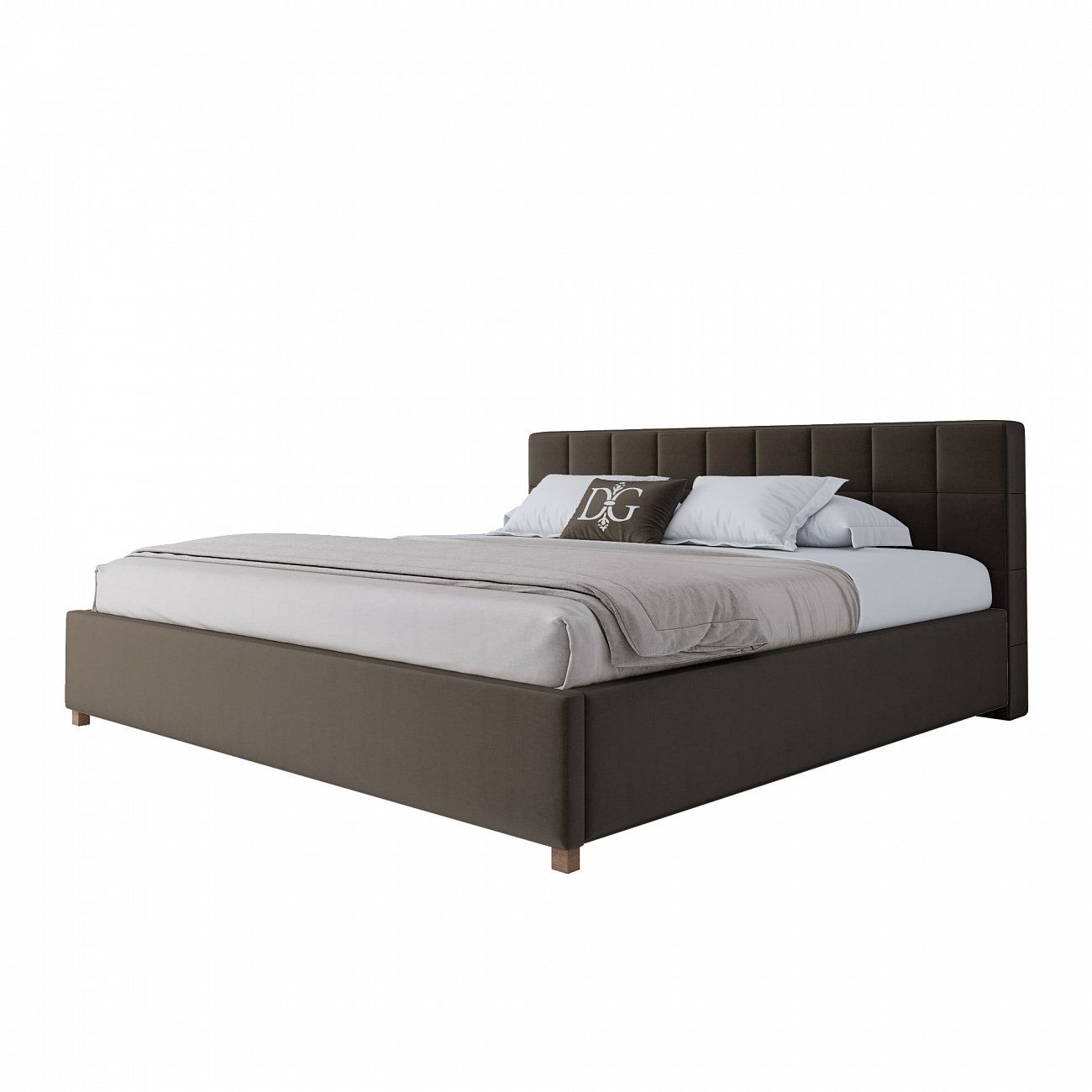 The bed is large 200x200 Wales brown