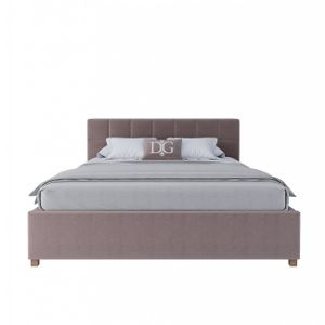 Кровать двуспальная 160х200 см серо-коричневая Wales