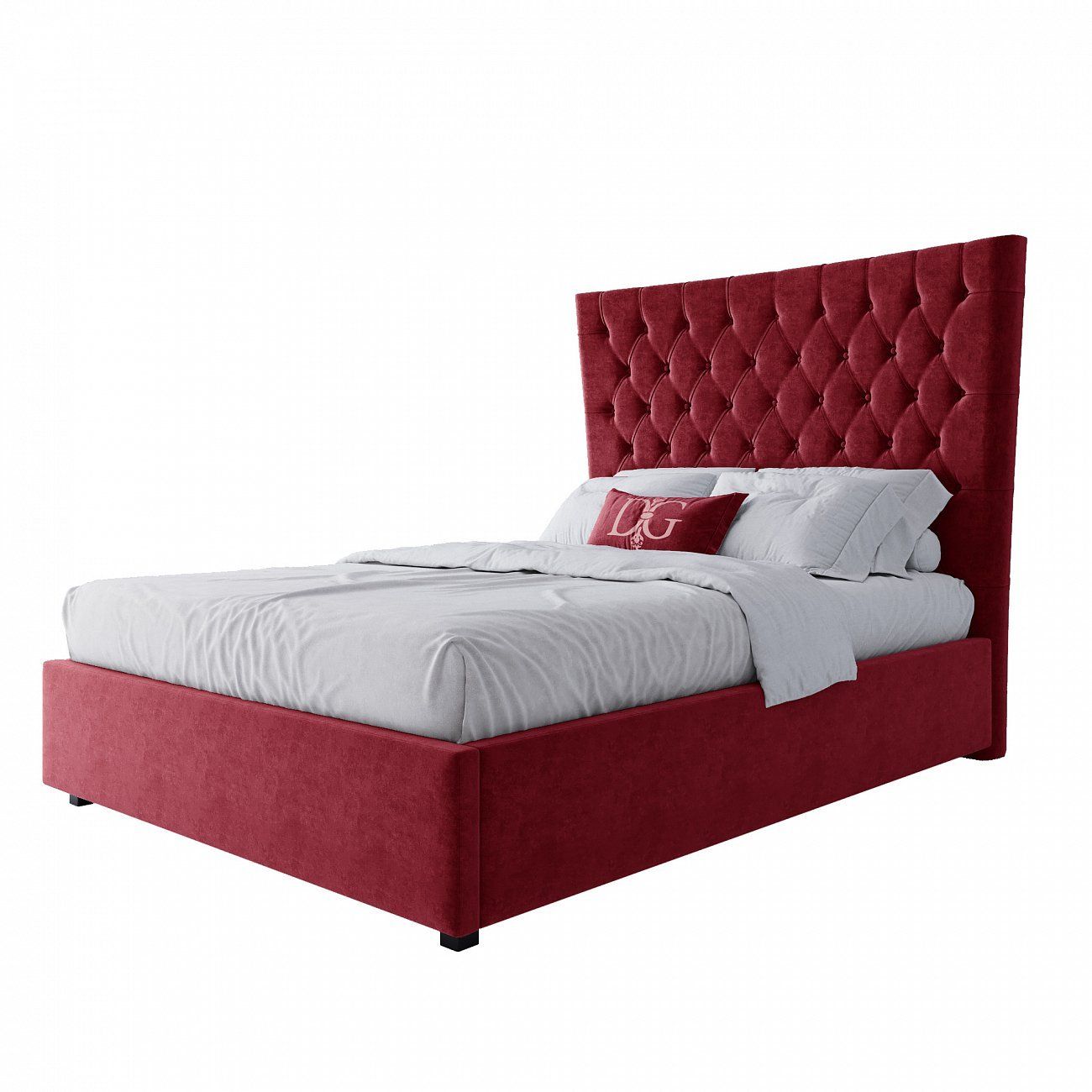 Teenage bed with carriage screed 140x200 cm red QuickSand