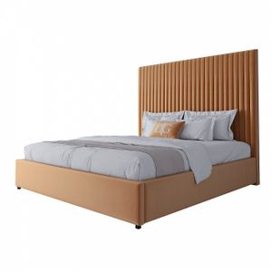 Кровать двуспальная 180х200 см жемчужно-золотая Mora