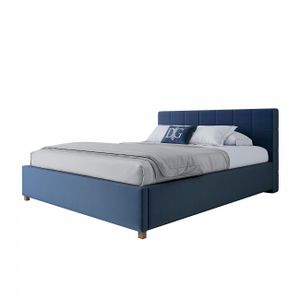 Кровать двуспальная с мягким изголовьем 160х200 см морская волна Wales