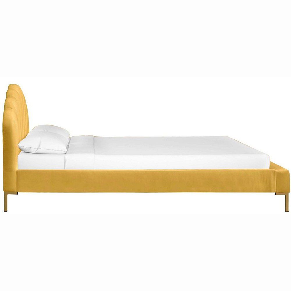 Кровать двуспальная 160x200 желтая Isabella Platform