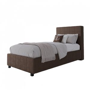 Single bed 90x200 Shining Modern 90x200 velour brown P