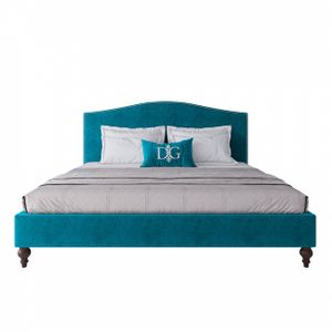 Кровать двуспальная 180х200 см голубая Fleurie