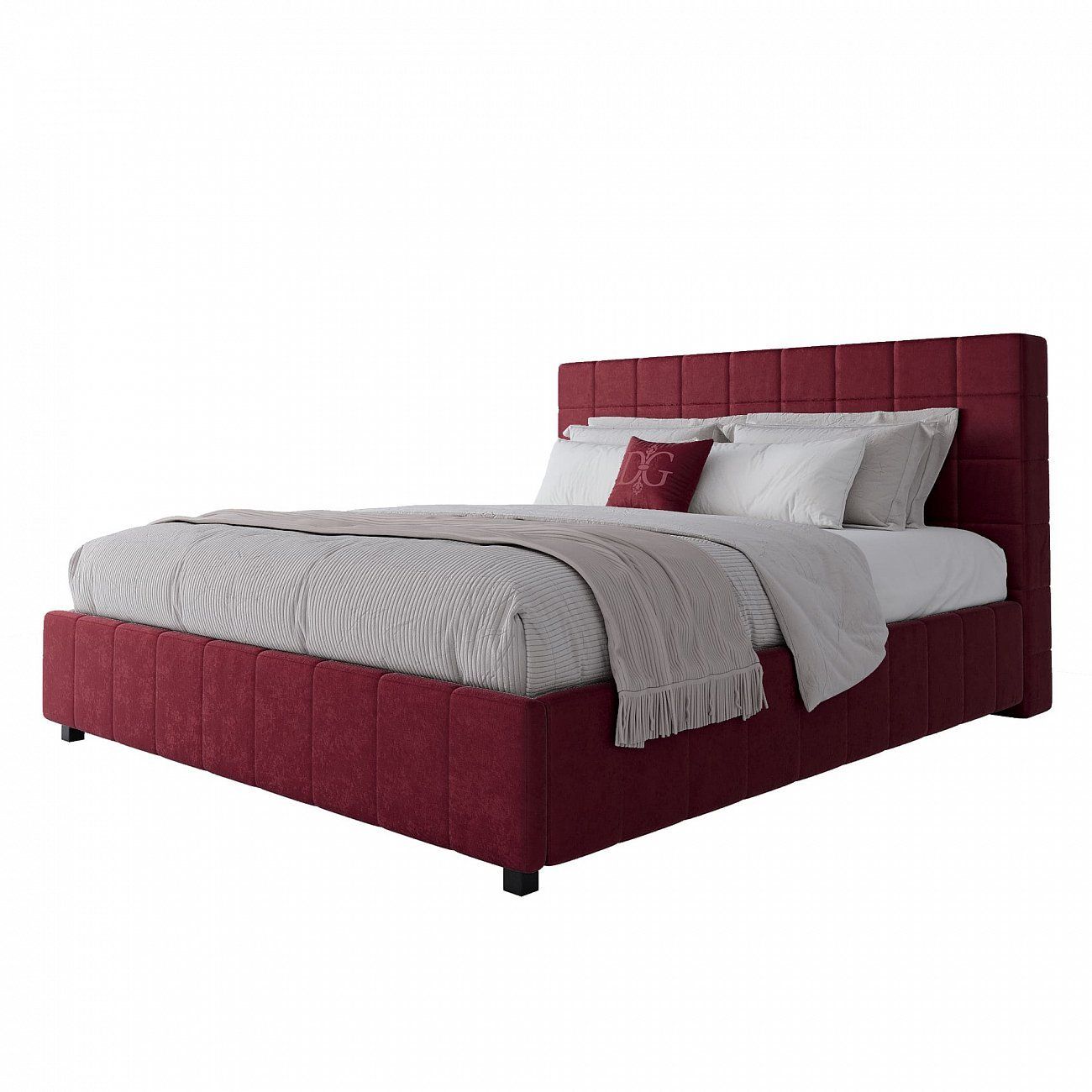 Double bed 180x200 cm red Shining Modern
