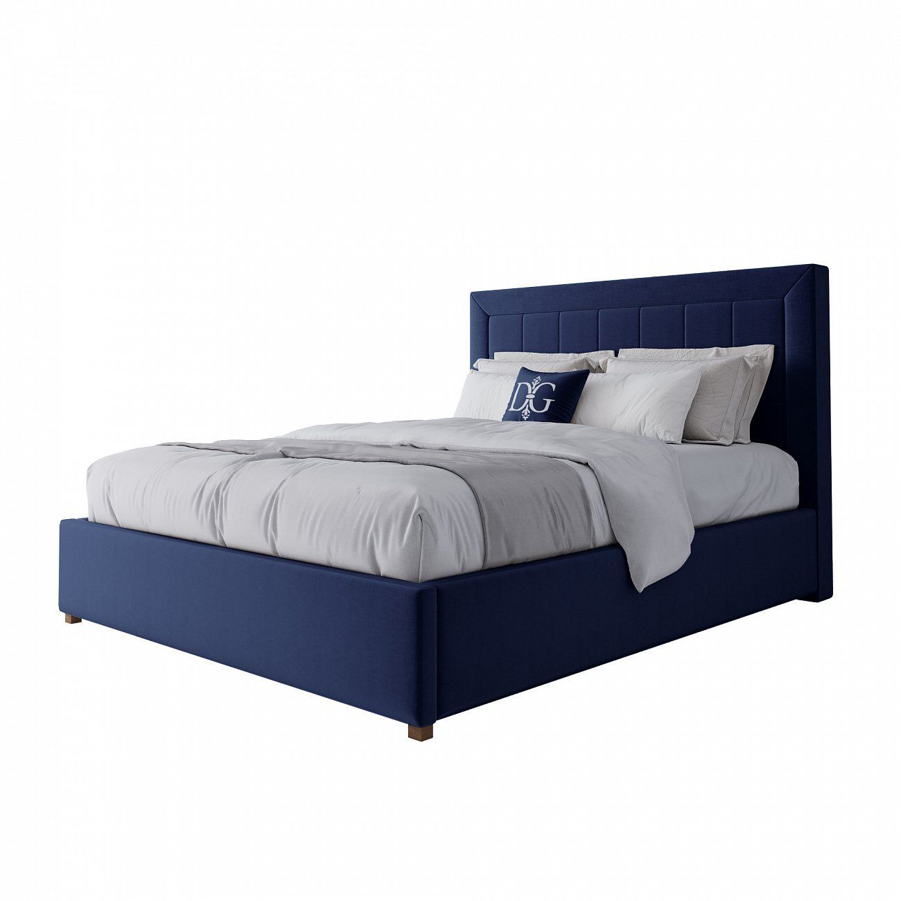 Кровать двуспальная 160х200 синяя Elizabeth
