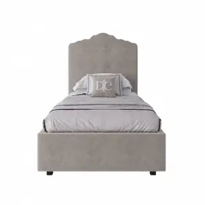 Single bed 90x200 Palace velour light beige P
