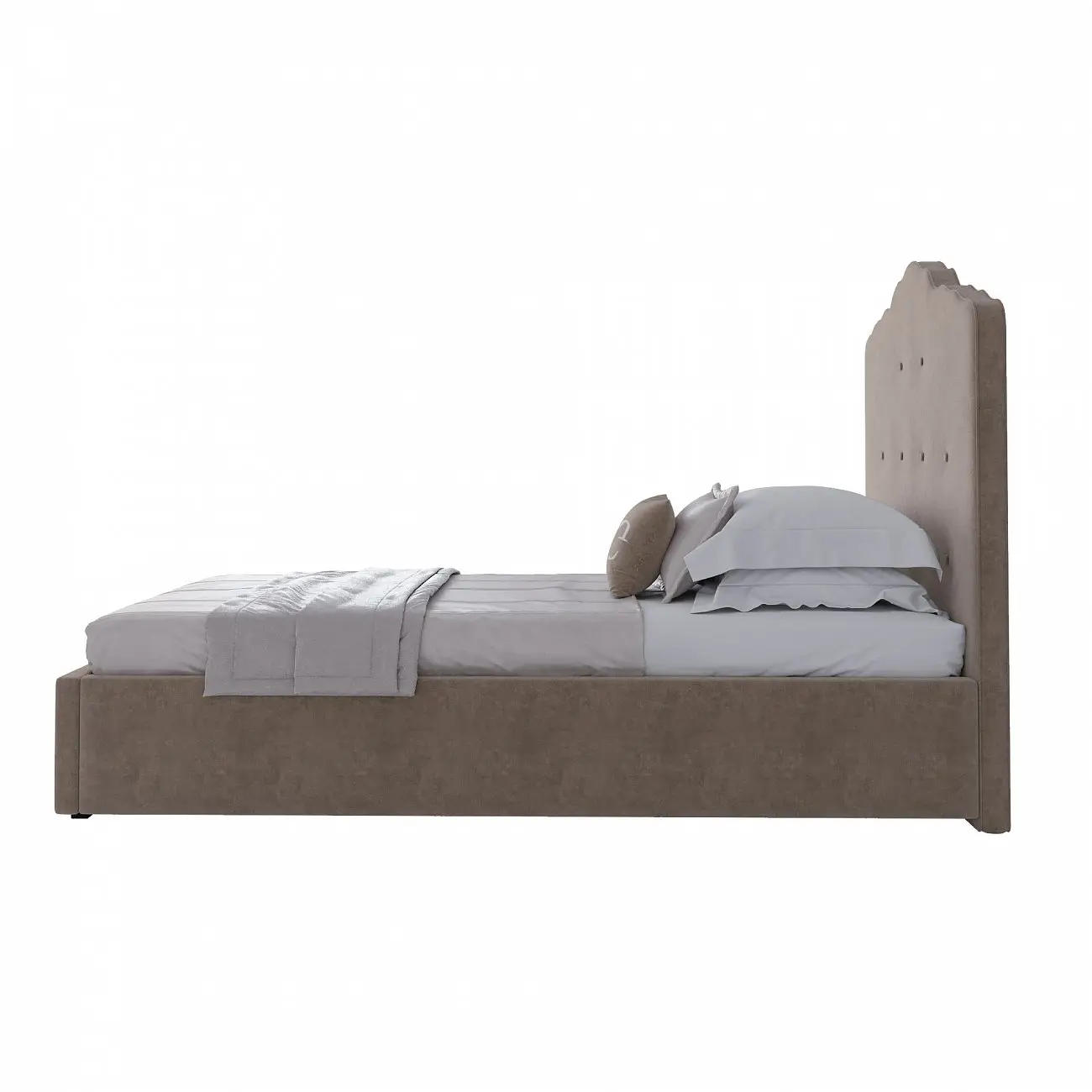 Single bed with upholstered headboard 90x200 cm beige Palace