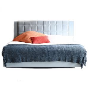 Single bed with upholstered headboard 90x200 cm grey Izzy