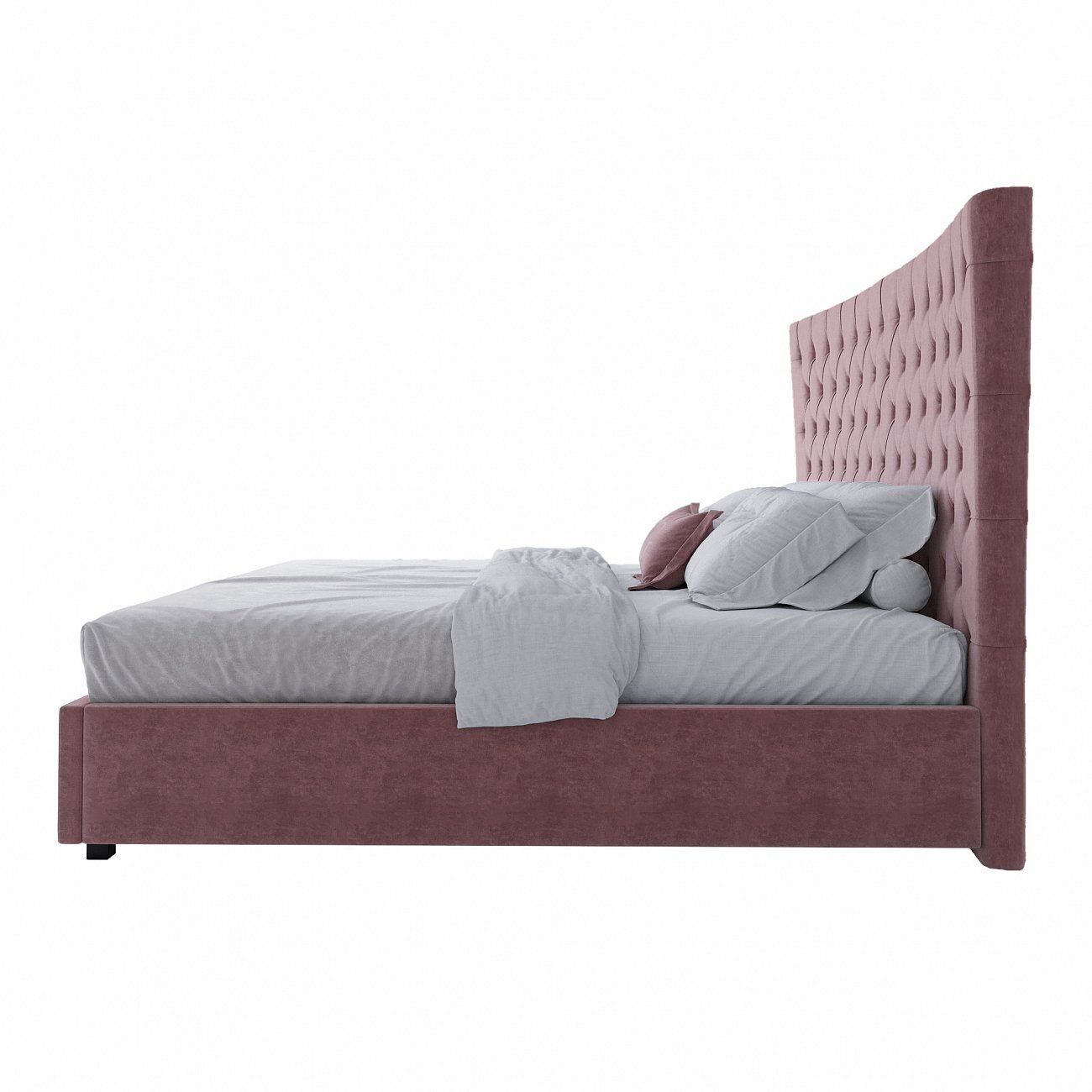 Euro bed with upholstered headboard 200x200 cm dusty rose QuickSand