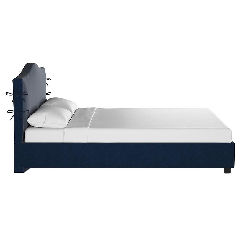 Кровать двуспальная 160х200 см синяя Eloise