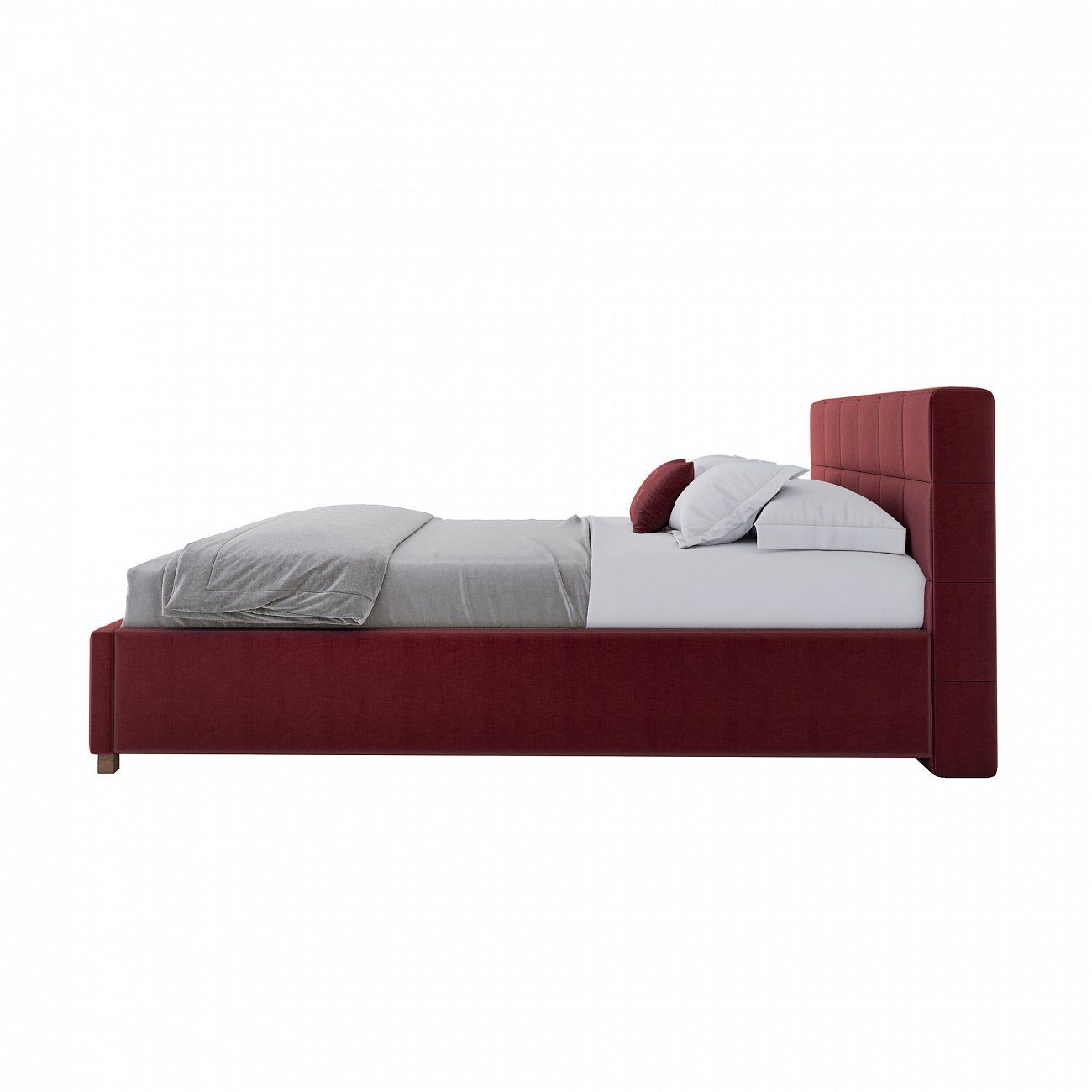 Teenage bed with upholstered headboard 140x200 cm red Wales