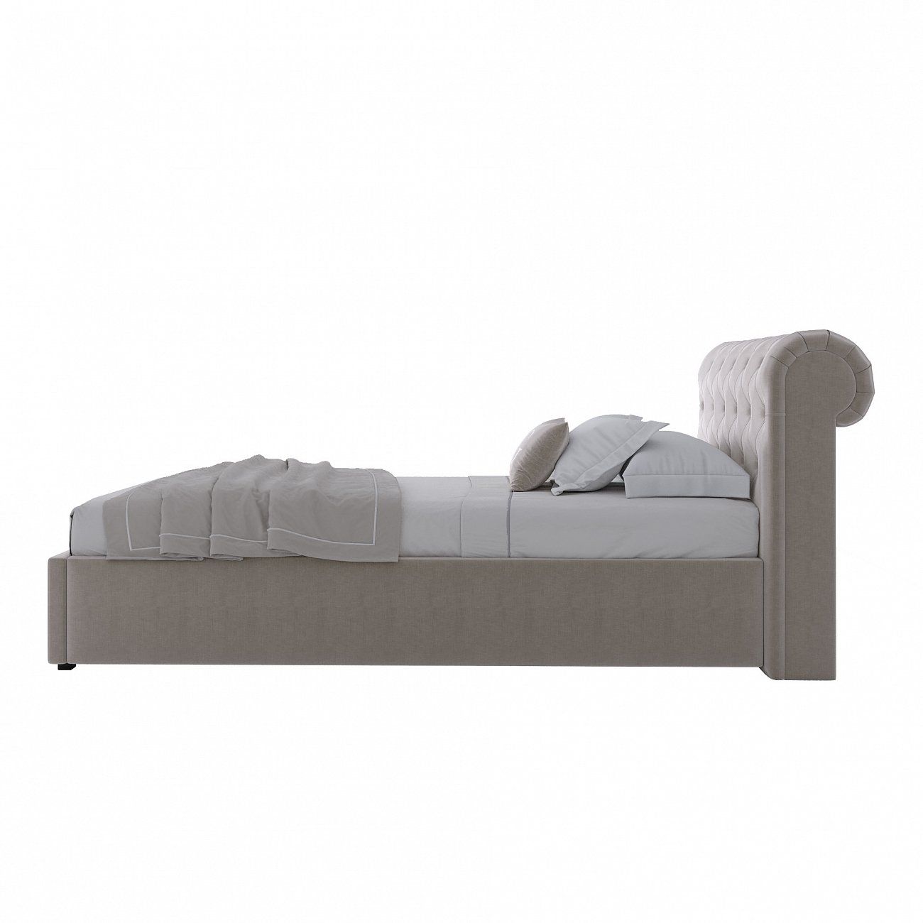 Single bed with upholstered headboard 90x200 cm light beige Sweet Dreams