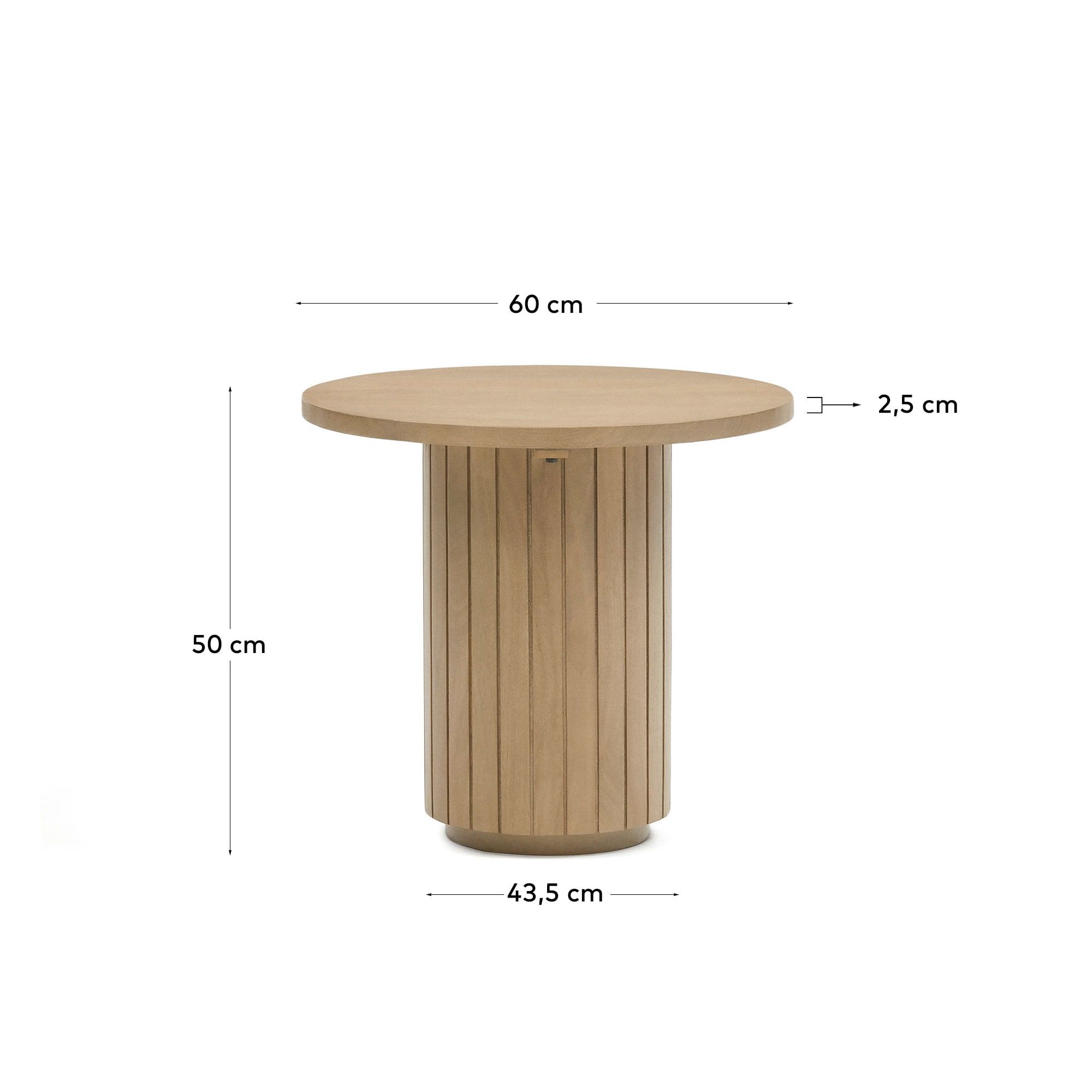 Licia Круглый столик из массива дерева манго Ø 60 см Licia
