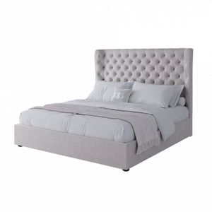 Double bed 180x200 cm cream Henbord, straight base