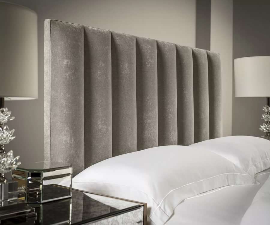 Single bed with a soft headboard 90x200 cm gray Luna
