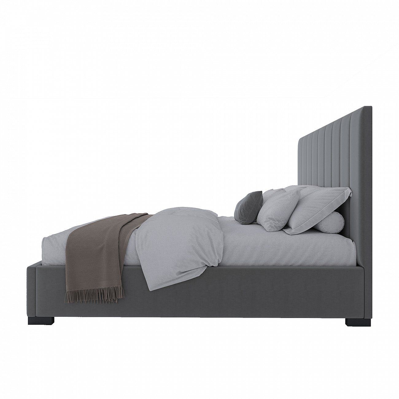 Double bed 180x200 light grey Luna P