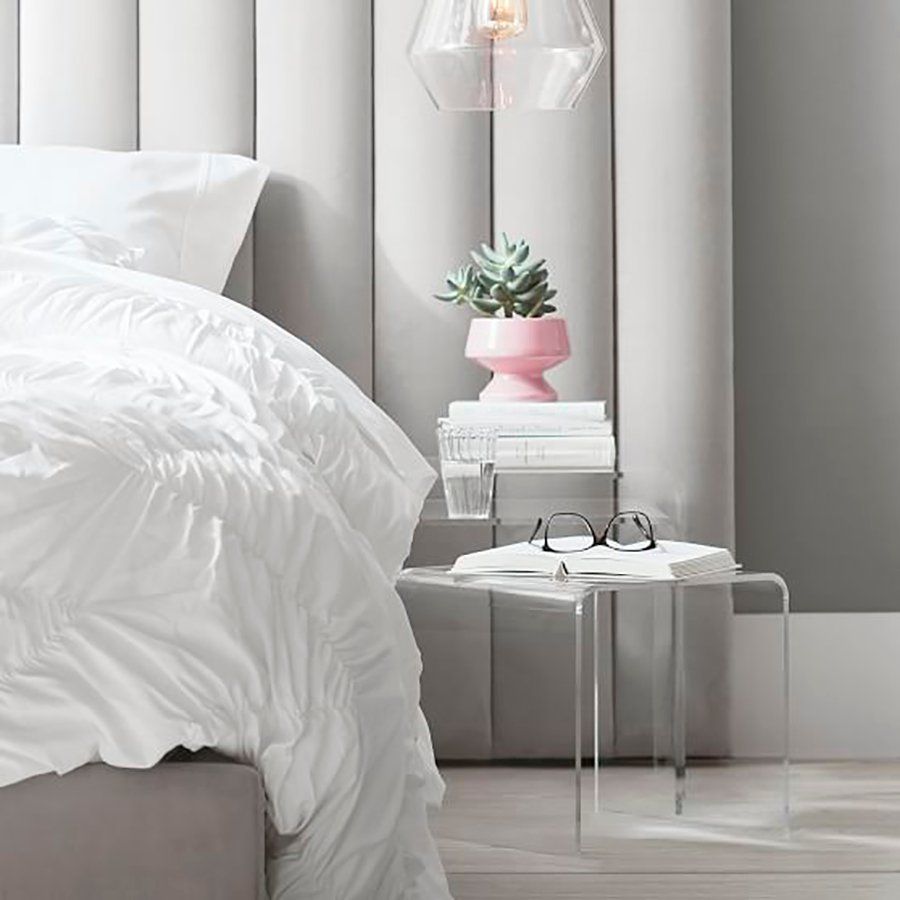 Кровать двуспальная с мягким изголовьем 160x200 см розовая Avalon Extended