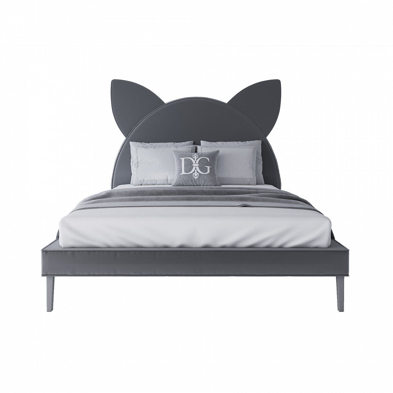 Double bed 160x200 grey Kitty