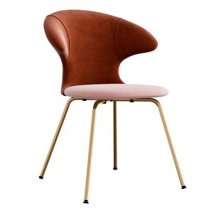 Time Flies chair, legs brass, upholstery velour/ polyester pink/brown