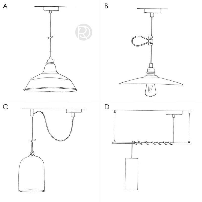 Hanging lamp TUB14 by Cables