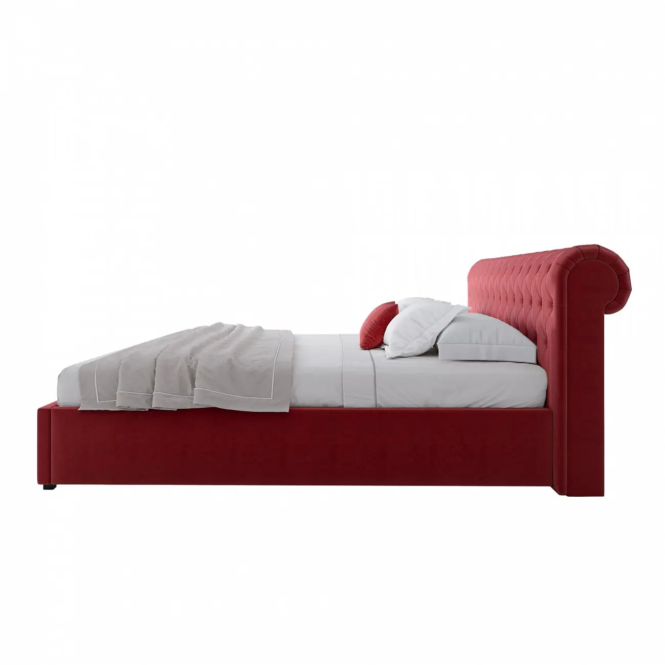 Euro bed with upholstered headboard 200x200 cm red Sweet Dreams