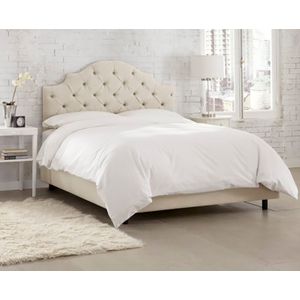 Double bed 160x200 beige with carriage screed Henley Tufted Talc