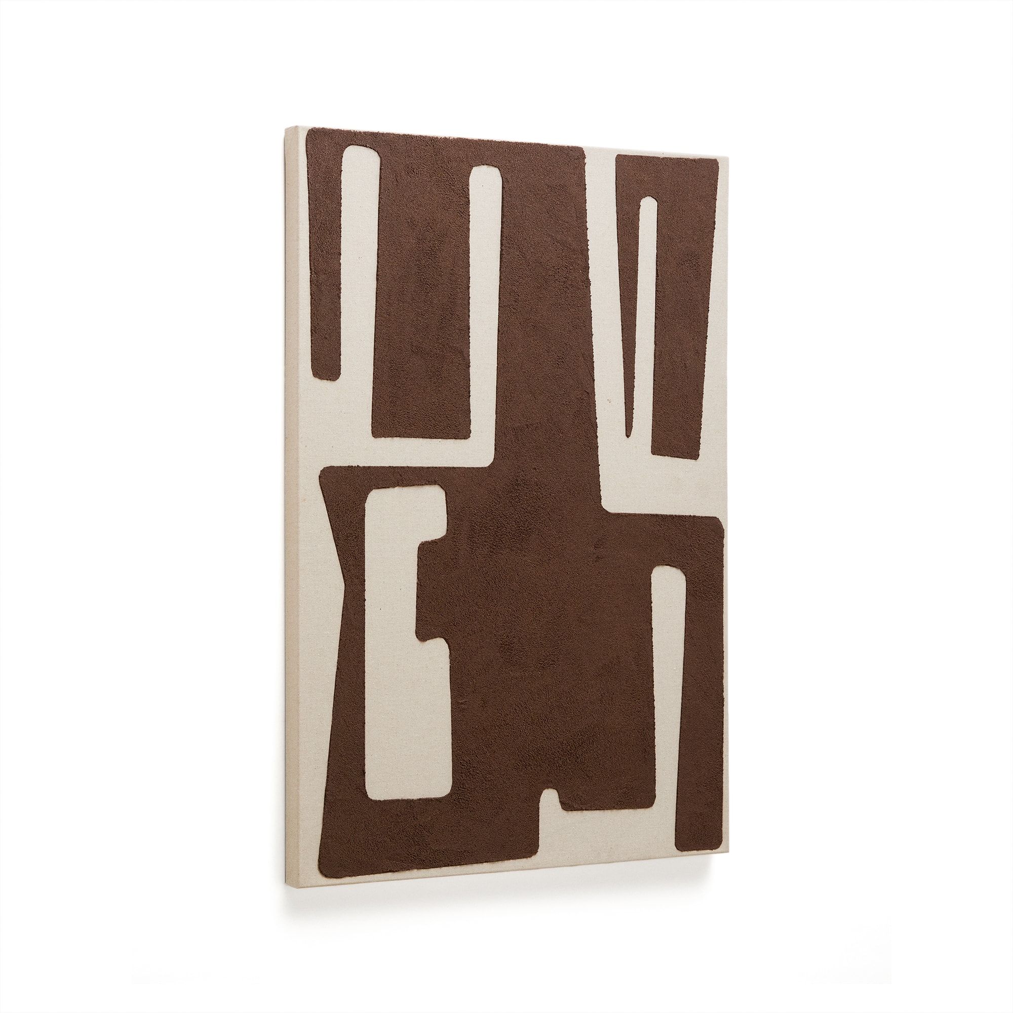 Salmi Абстрактная картина на льне бежевого и коричневого цвета 100 х 70 см Salmi