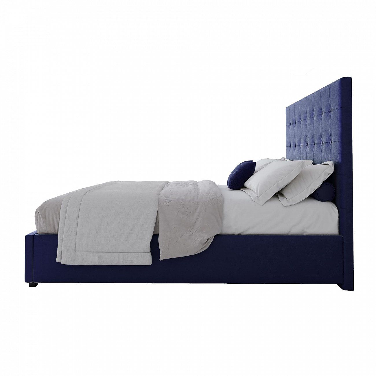 Кровать двуспальная 160х200 синяя Royal Black