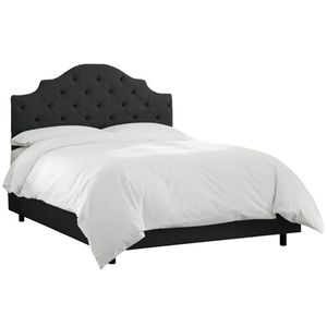 Double bed 160x200 black with carriage screed Henley Tufted Black