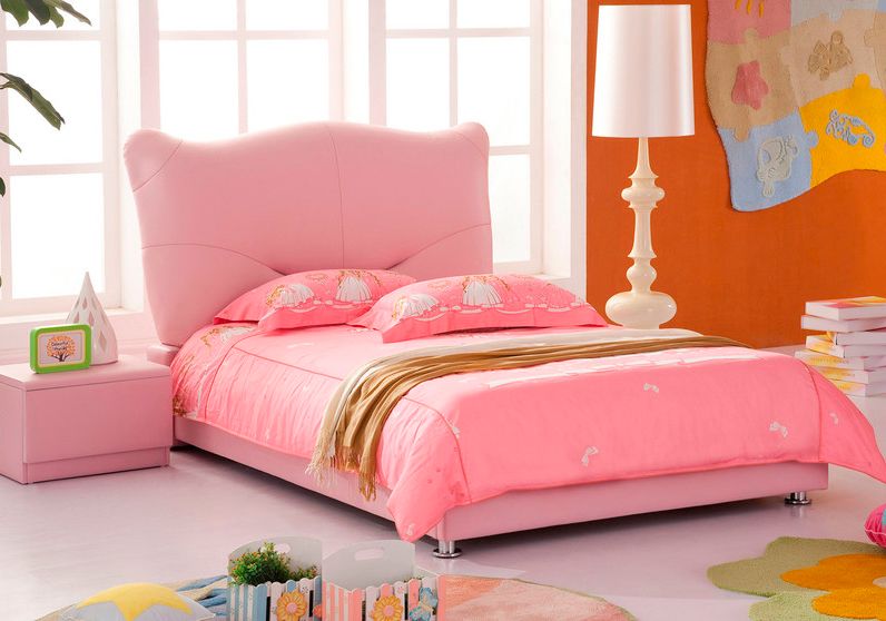 Teen Pink Leather Kitty Bed 120x200 cm
