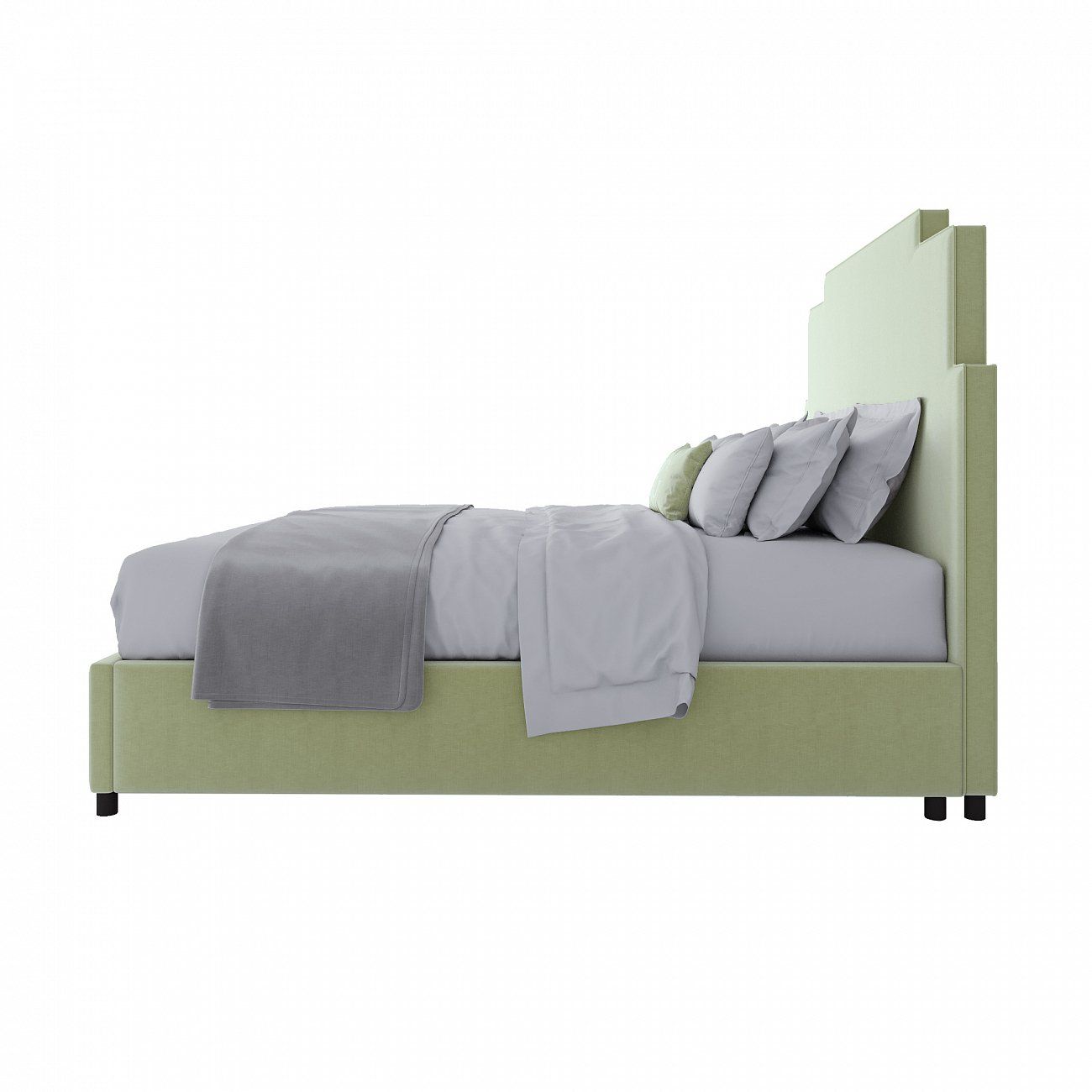 Кровать двуспальная 180x200 см зеленая Paxton Bed Mint