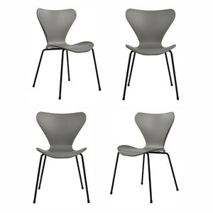 Комплект из 4-х стульев Seven Style серый с чёрными ножками