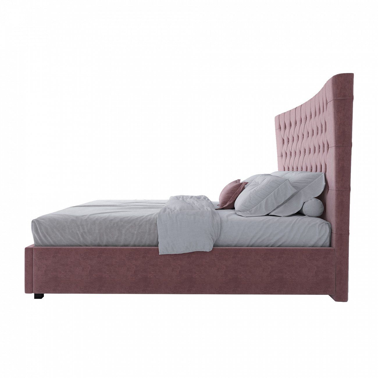 Кровать двуспальная с мягким изголовьем 180х200 см пыльная роза QuickSand