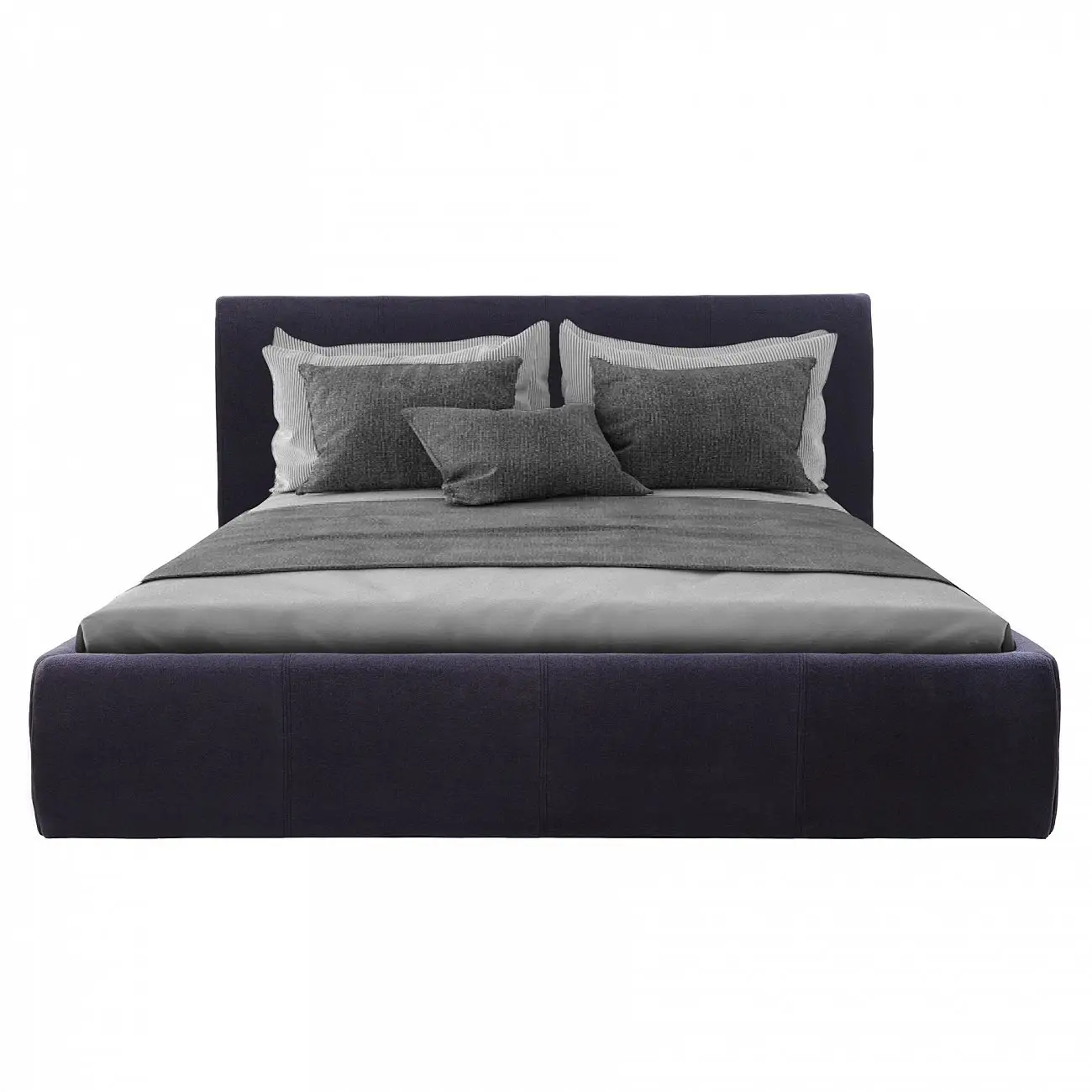 Кровать двуспальная с мягкой спинкой 180х200 см черная Amy Bed Р