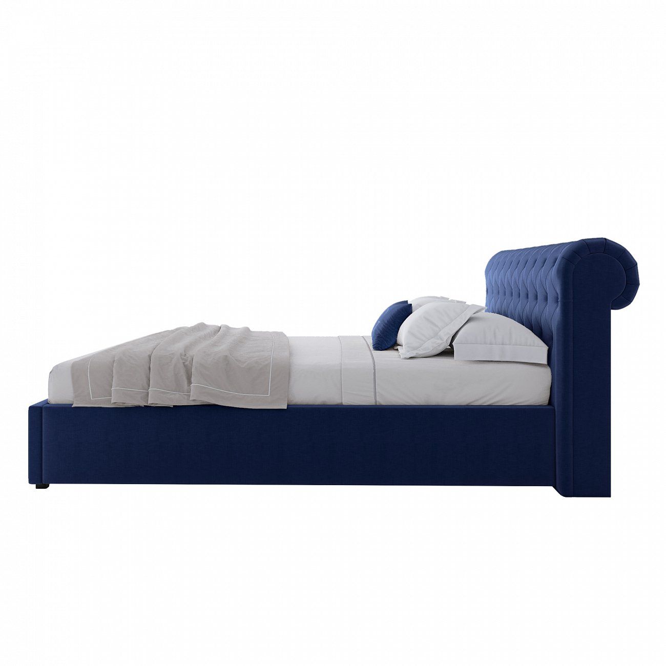 Кровать подростковая с каретной стяжкой 140х200 синяя Sweet Dreams