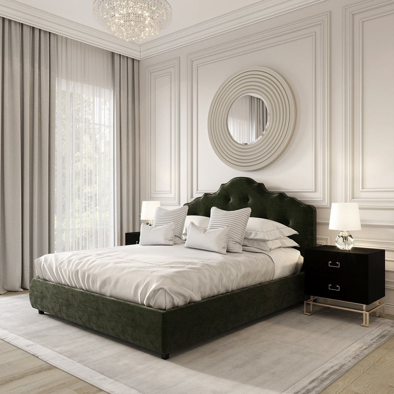 Double bed 180x200 cm beige Palace