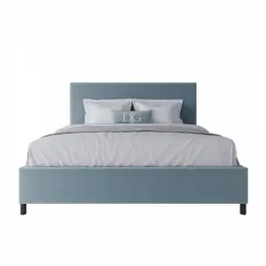 Кровать двуспальная 180х200 см голубая Novac Platform